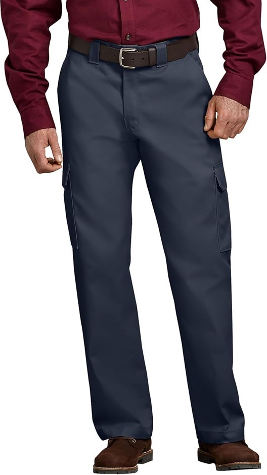 DICKIES Men's Relaxed Straight-fit Cargo Work Pant, 32W x 30L, Dark Navy, W