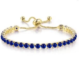 925 Sterling Silver Tennis Bracelet Simulated Diamonds