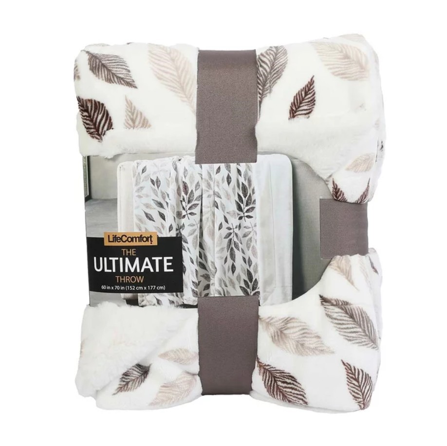 LIFE COMFORT The Ultimate Throw, 152cm x 177cm, Leaves Vines. NB: Not in Or