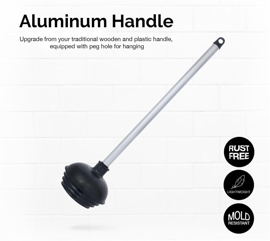 NEIKO Toilet Plunger with Patented All-Angle Design, Heavy Duty Aluminum Ha