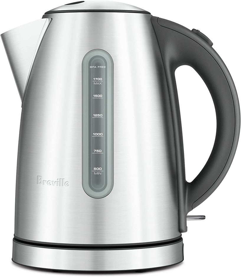 BREVILLE Soft Top Dual Kettle, 1.7 Litre Kettle, Brushed Stainless Steel, B