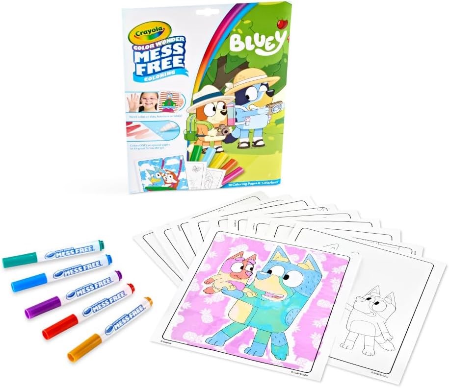Crayola Color Wonder Bluey, Mess Free, Magic Reveal Coloring, Includes 18 P