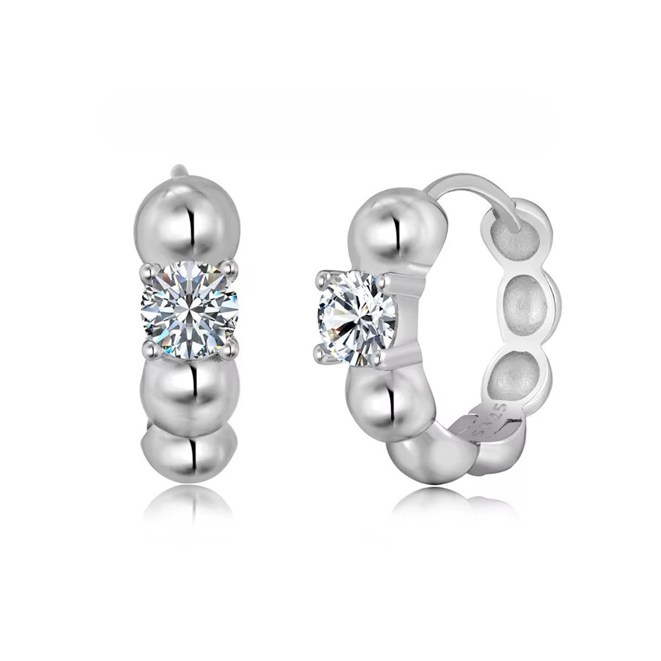 0.60ct Lab Created Moissanite 925 Sterling Silver Hoop Earrings