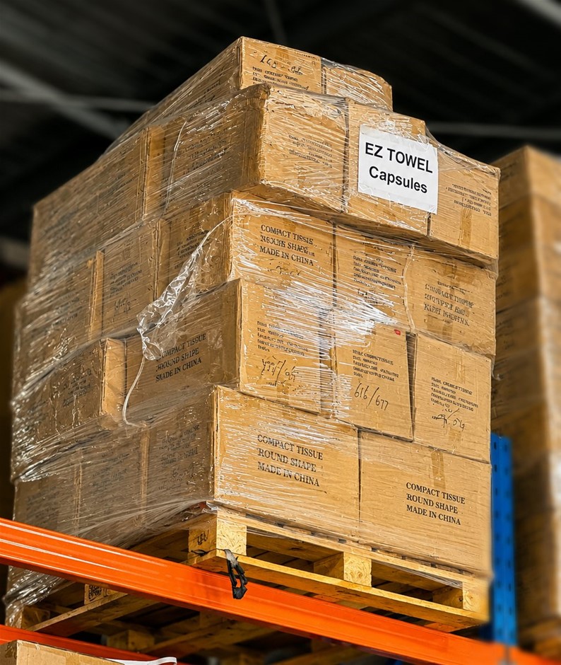 Full Pallet EZ Compact Towel, Sachets Pack (Product Size: 9" x 10") NB: Pho