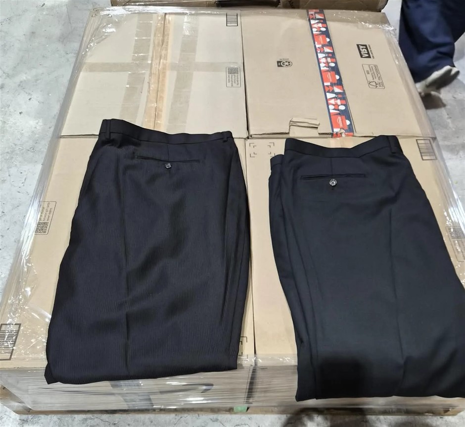 100 x Miles Cooper / Ambassador Men's Business Trousers, Black, Mixed Sizes