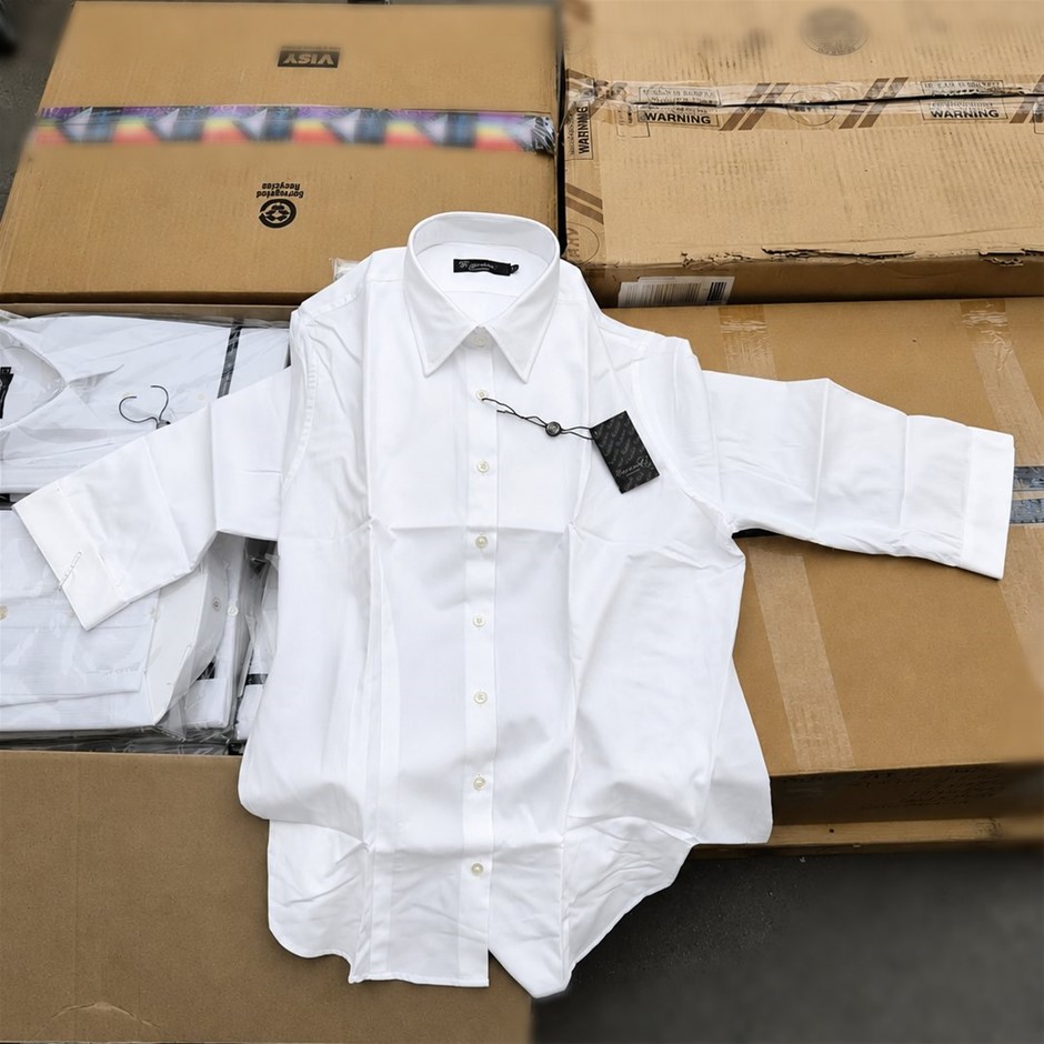 120 Pieces Women's Long Sleeve Business Dress Shirts, White, Mid Sleeve (Si