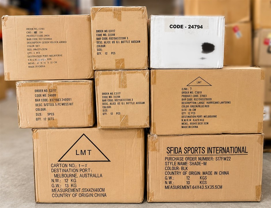 Approx. 6 Boxes Assorted General Merchandise: SKOBI School Shoes, Queen Vel