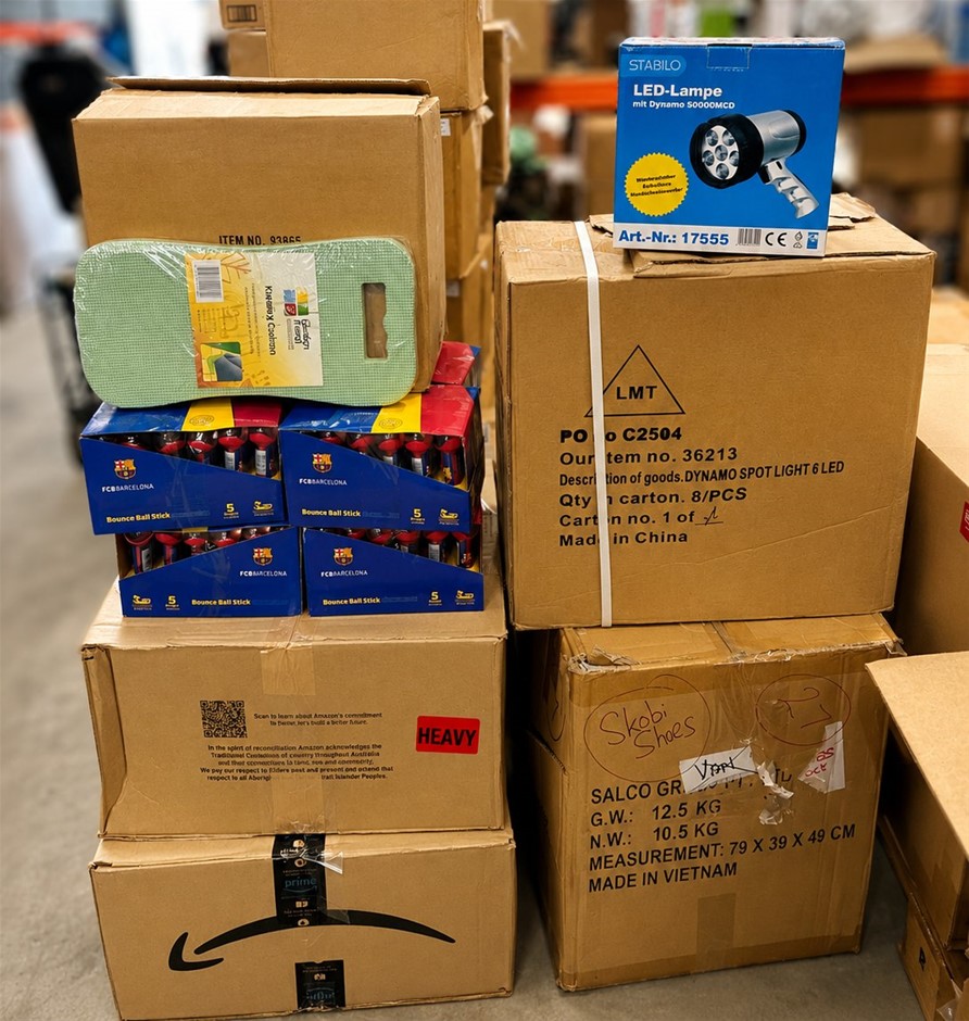 Wholesale Mixed Goods Bundle (103pcs): 27 SKOBI Shoes, 36 Blue Backpacks, 1