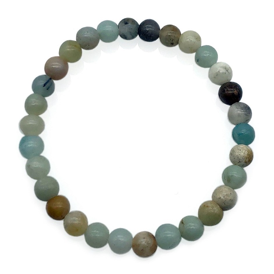 6mm Gorgeous Amazonite Gemstones Beaded Bracelet