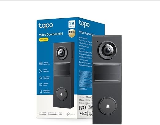 Tapo D205 Video Door Phone 2K 3MP, 160° Field of View, AI Detection, IP54,