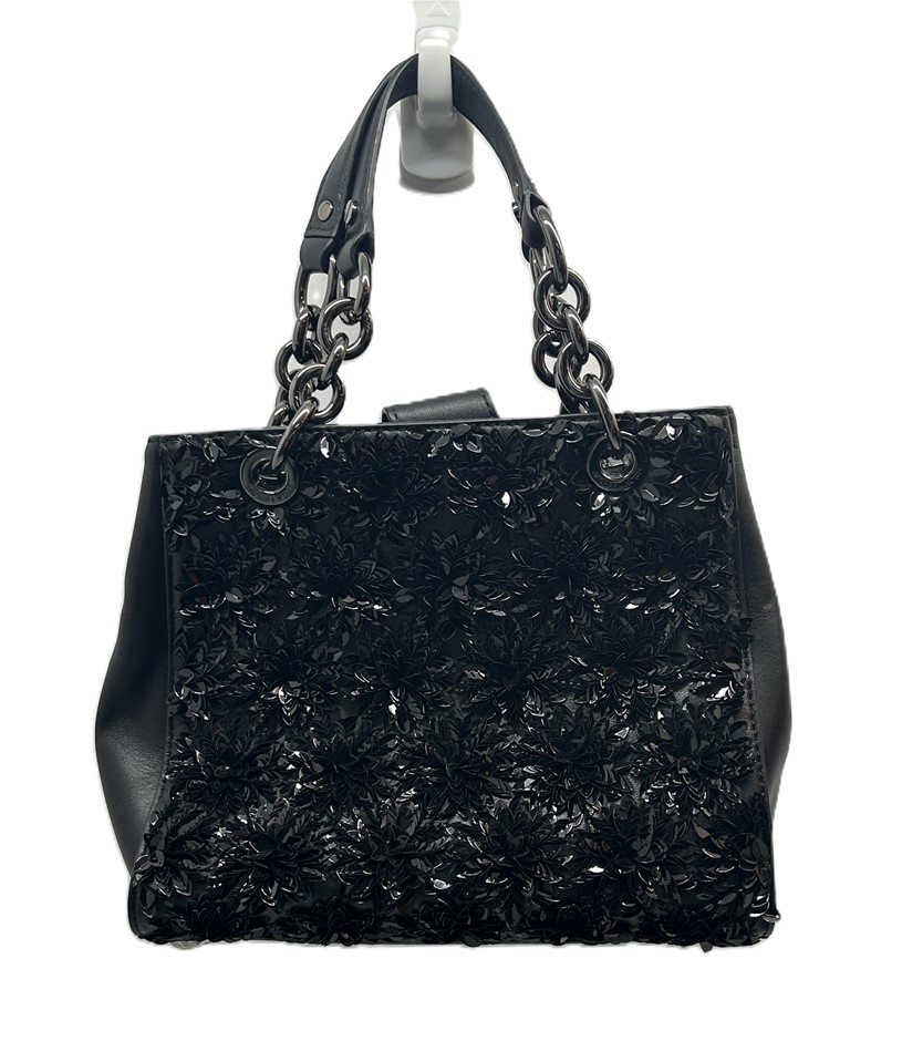 Michael Kors Flora Burst Black Leather Handbag