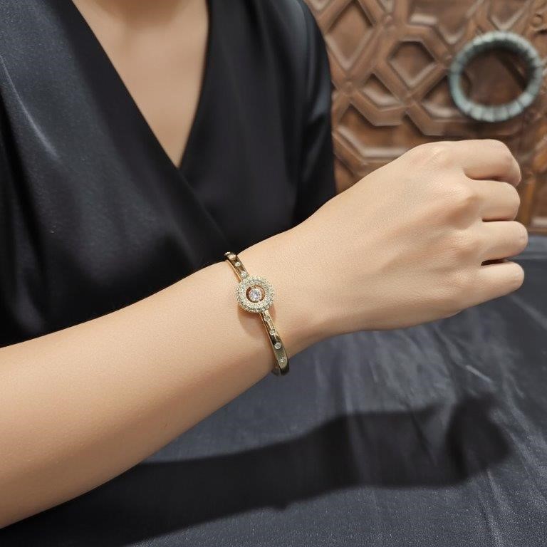 18K/Italy  Gold Filled Bangle -(stamped 18K/Italy)-Warranty Quality-Bonus