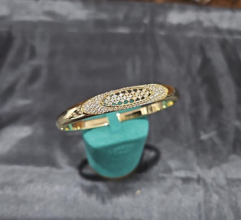 18K/Italy  Gold Filled Bangle -(stamped 18K/Italy)-Warranty Quality-Bonus