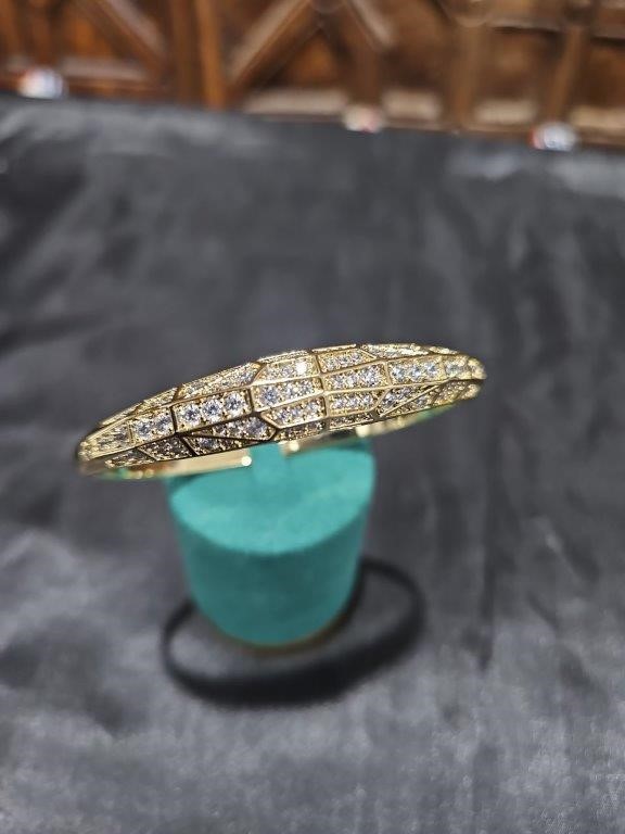 18K/Italy  Gold Filled Bangle -(stamped 18K/Italy)-Warranty Quality-Bonus