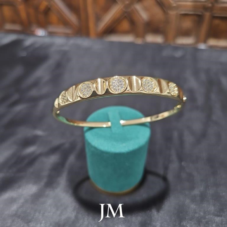 18K/Italy Gold Filled Bangle -(stamped 18K/Italy)-Warranty Quality-Bonus