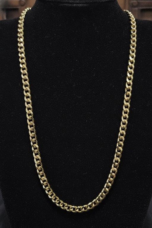18K/Italy Stamped Yellow Gold Filled Chain 60cm-5mm-Bonus Gift
