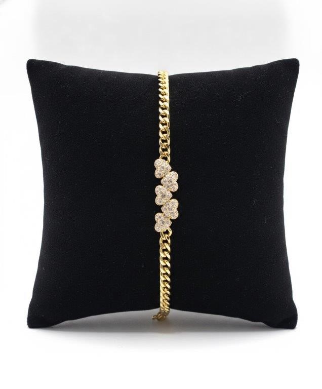 18K/Italy  Yellow Gold Filled Heart bracelet(stamped)-Bonus Gift