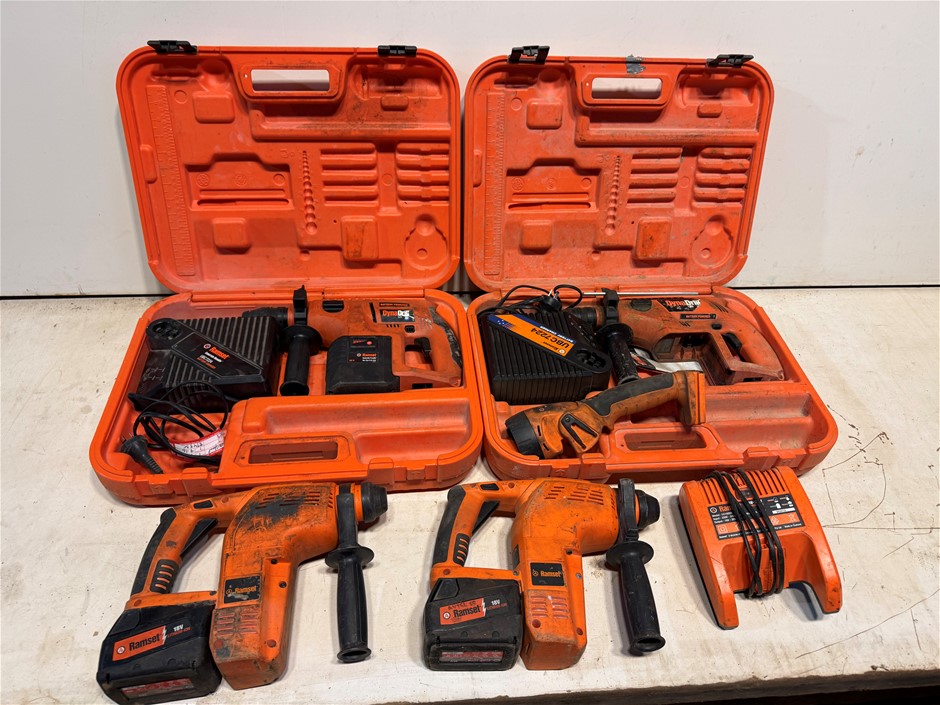 Ramset Cordless Drills, Torch and Batteries