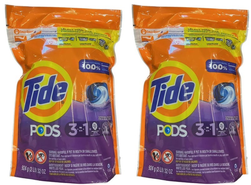 2 x 39pk TIDE Pods 3-in-1 Capsules, Total 924g, Spring Meadow.
