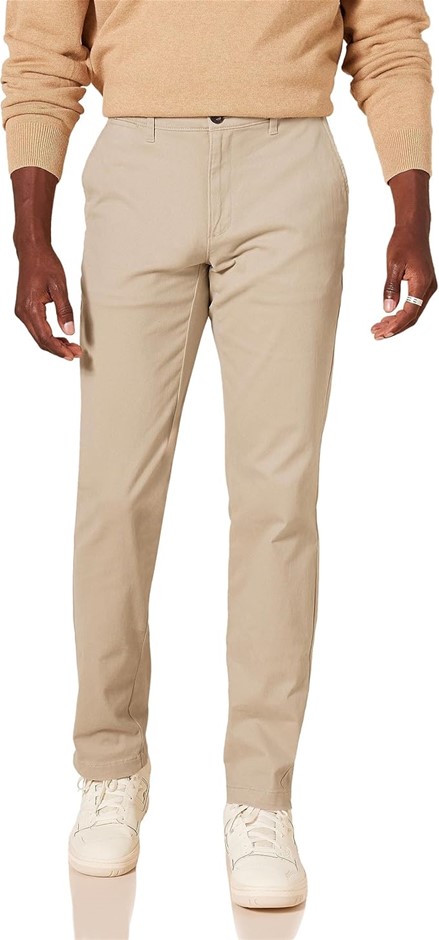 AMAZON ESSENTIALS Men's Classic-Fit Chino Pant, 30W x 29L, Khaki Brown, MAE