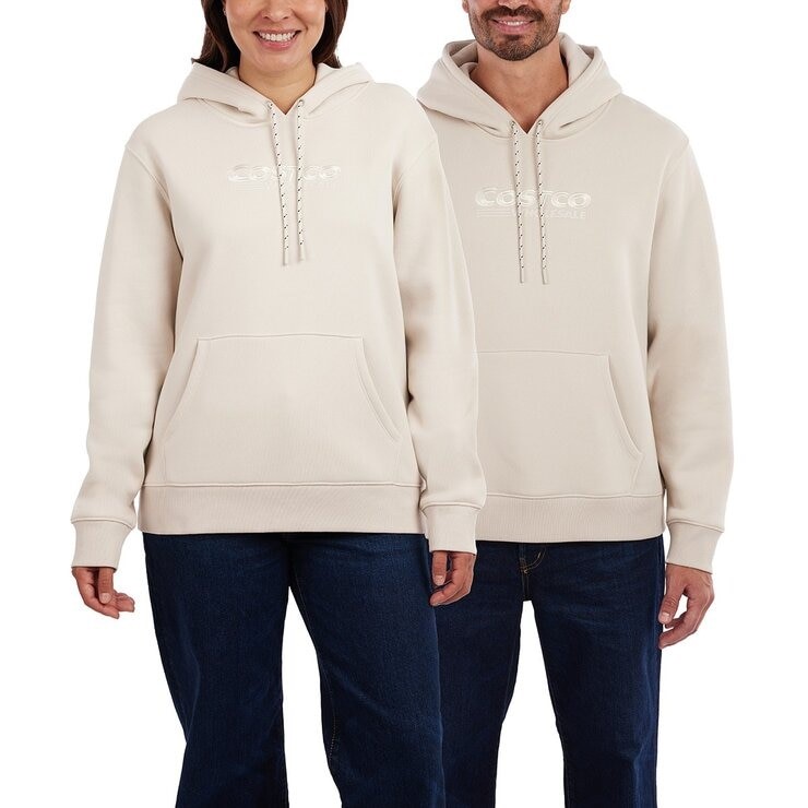 KSIGNATURE Unisex Logo Hoodie, Size M (M) / L (W), Cream. NB: tear along se