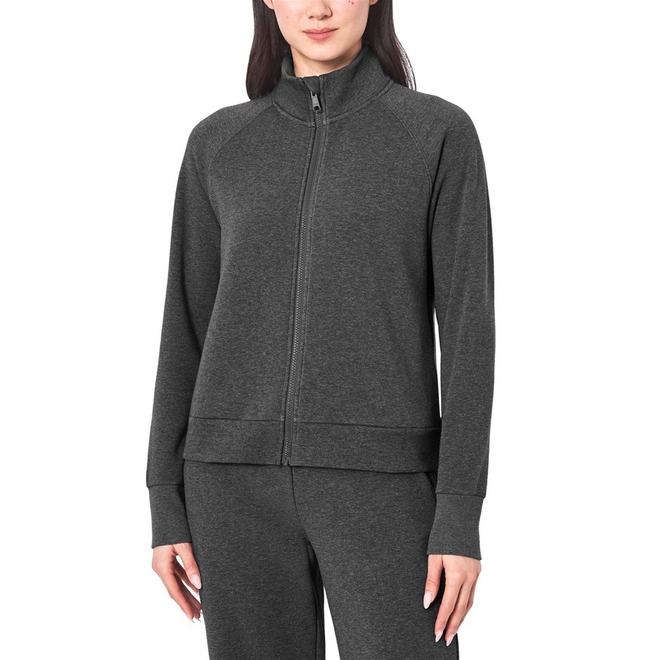 MONDETTA Women's Fleece Zip Jacket, Size L, Black.