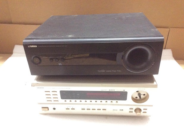 Denon AVR-1801 AV Surround &Yamaha SR-300 Subwoofer Receiver (Lot of 2)