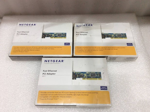 NETGEAR FA311 Fast Ethernet PCI Adapter - New (Lot of 3)