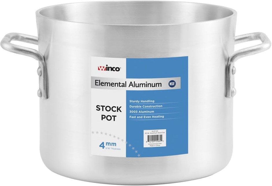 0020-5062777 · WINCO Professional Aluminum 56L Stockpot.