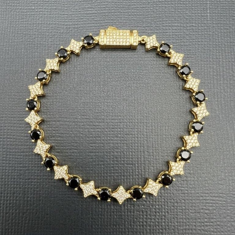 18K Gold-Filled 6mm Tennis Star Bracelet with AAA Cubic Zirconias - 20.3cm