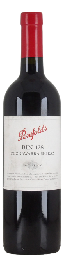Penfolds `Bin 128` Shiraz 2002 (1x 750mL) Coonawarra, SA.