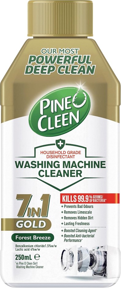 4 x PINE O CLEEN Washing Machine Cleaner 7in1 Gold Forest Breeze, 250ml.