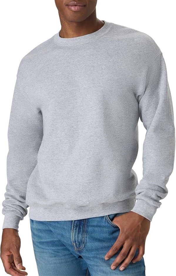 HANES Men's EcoSmart Fleece Sweatshirt, Size 2XL, Light Steel, OP160. Buye