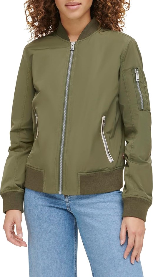 LEVI'S Women's Melanie Bomber Jacket, Size 4XL, Military Green, LW7WP570. R