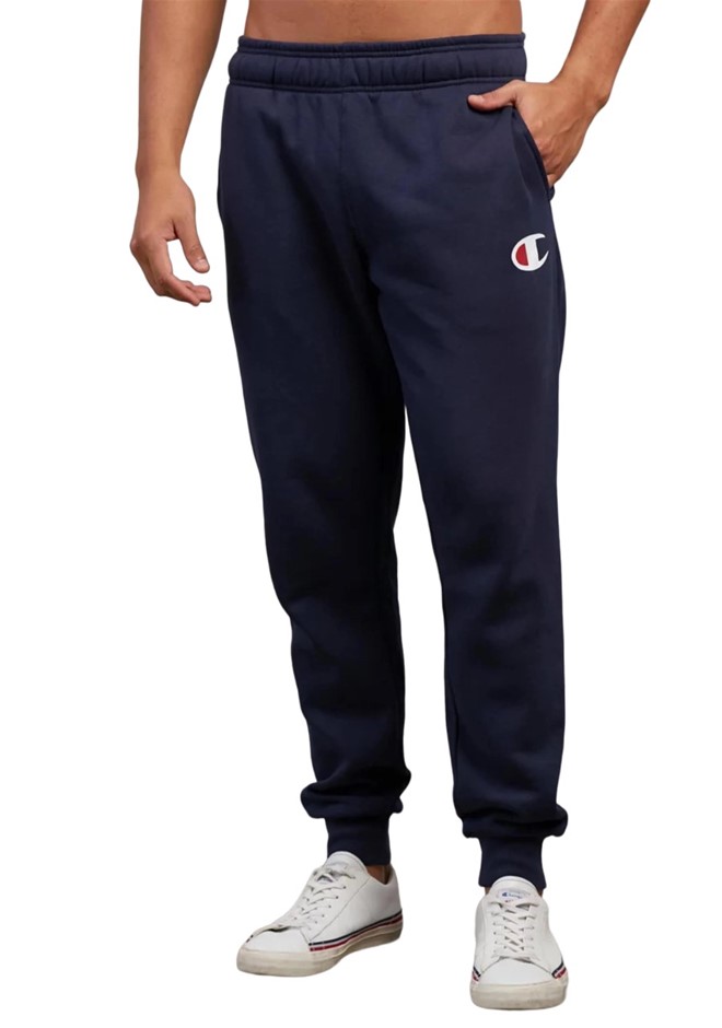 0086-5062664 · CHAMPION Men's C Logo Cuff Pants, Size L, Cotton/Polyester, Navy (NAV), AY7