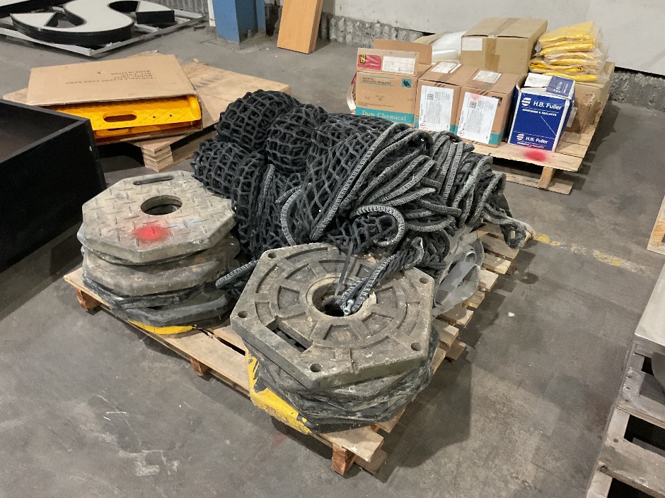 Pallet Comprising Quantity Of Bollard Bases & Nets