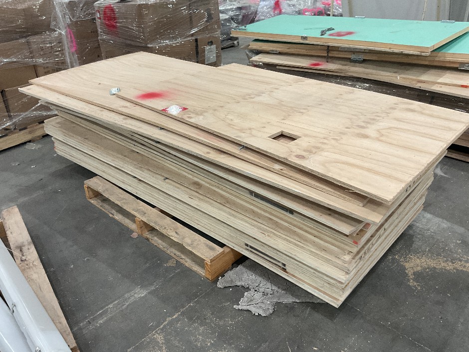 Pallet of Assorted Timber Partition Boards with Hinges & Gate Latches