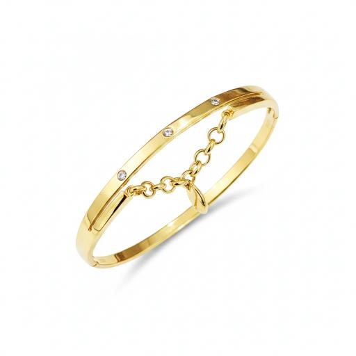 22KGF/ITALY Yellow Gold Filled bangle -(stamped 22KGF/ITALY)-59mm