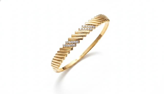 18KGF/ITALY Rose Gold Filled bangle -(stamped 18KGF/ITALY)-Bonus Gift