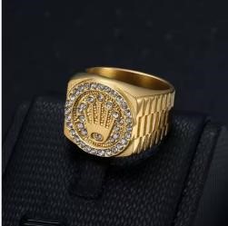 Italy 925 Silver Rolex Symbol Hip Hop Ring (stamps)-11US