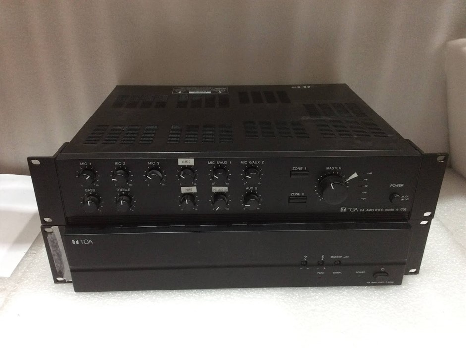 TOA A-1706 PA Amplifier + TOA P-2240 PA Amplifier