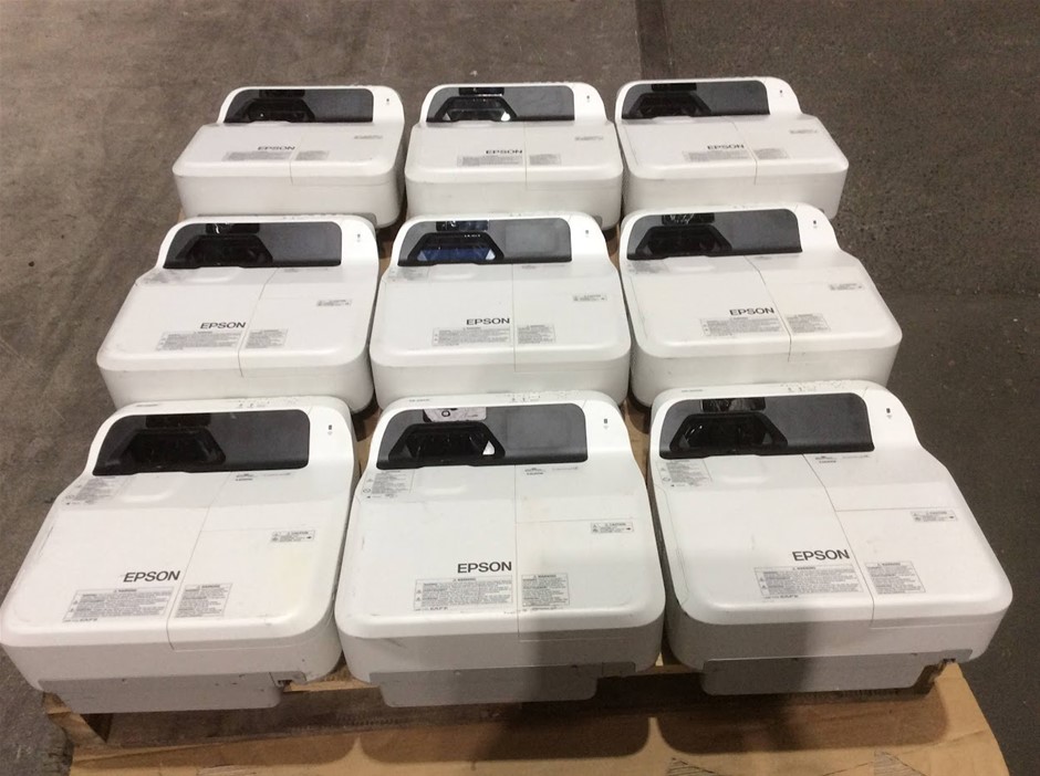 Epson EB-685W Ultra Short Throw Projectors (Lot of 9)