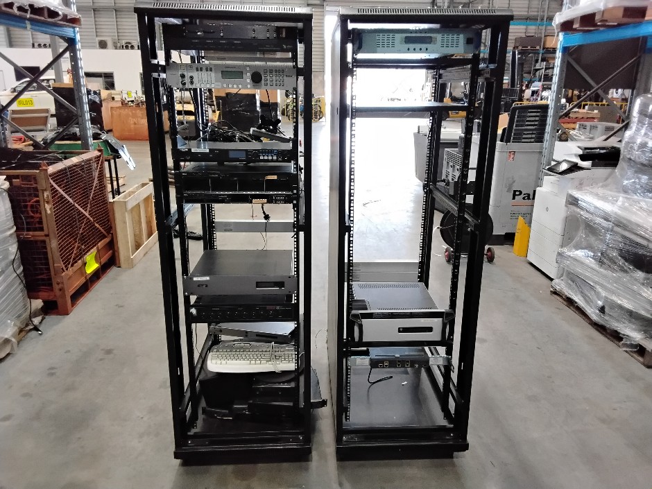 Various server racks and communications equipment