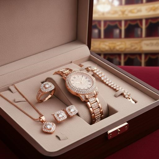 6-Piece Set white Stones(Gift Box Included)-in 18k Rose Gold Plated