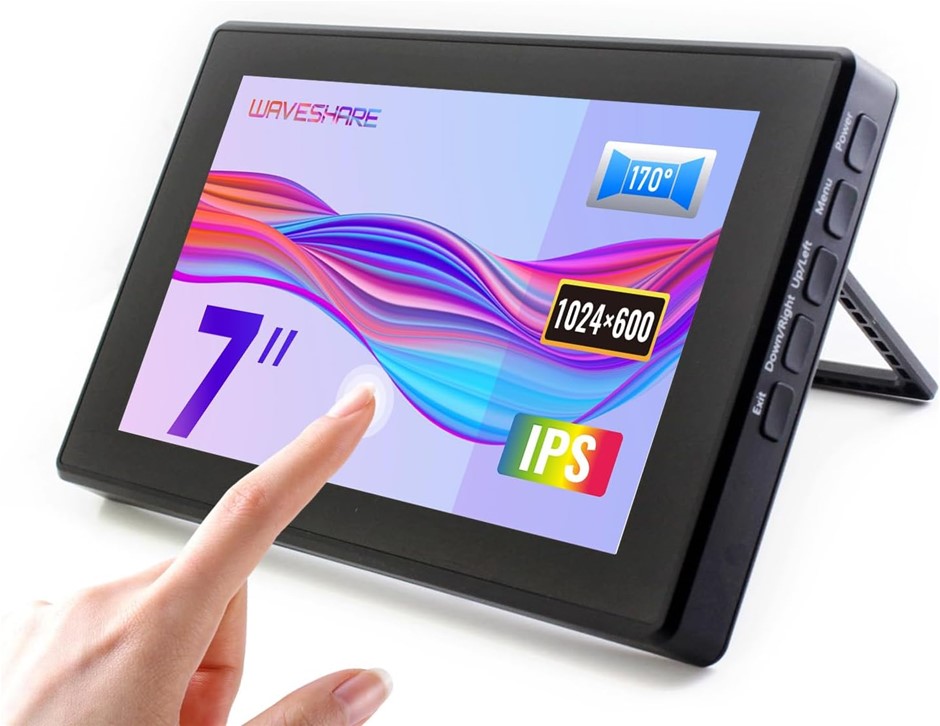 Waveshare 7inch HDMI LCD (H) (with case) 1024x600 Resolution Monitor IPS Ca