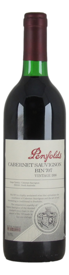 Penfolds Bin 707 Cabernet Sauvignon 1998 (1x 750mL) SA.