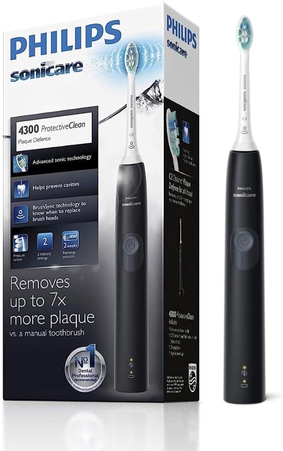 PHILIPS Sonicare ProtectiveClean 4300 Electric Toothbrush With Built-in Pre