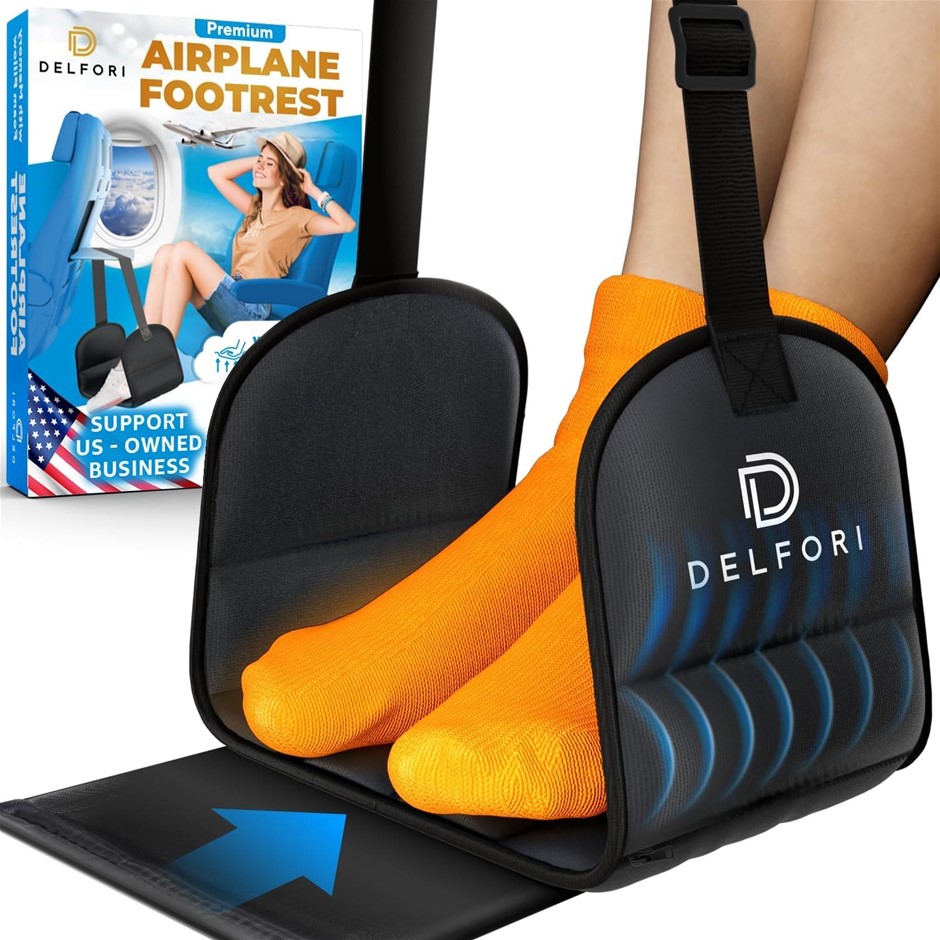 PORTABLE Airplane Footrest for Airplane Travel - Comfortable Foot Hammock w