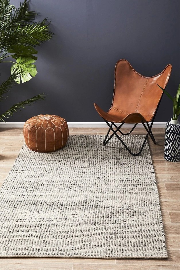 RUG CULTURE Carlos Felted Floor Area Rug Flat Weave Marbled, Natural