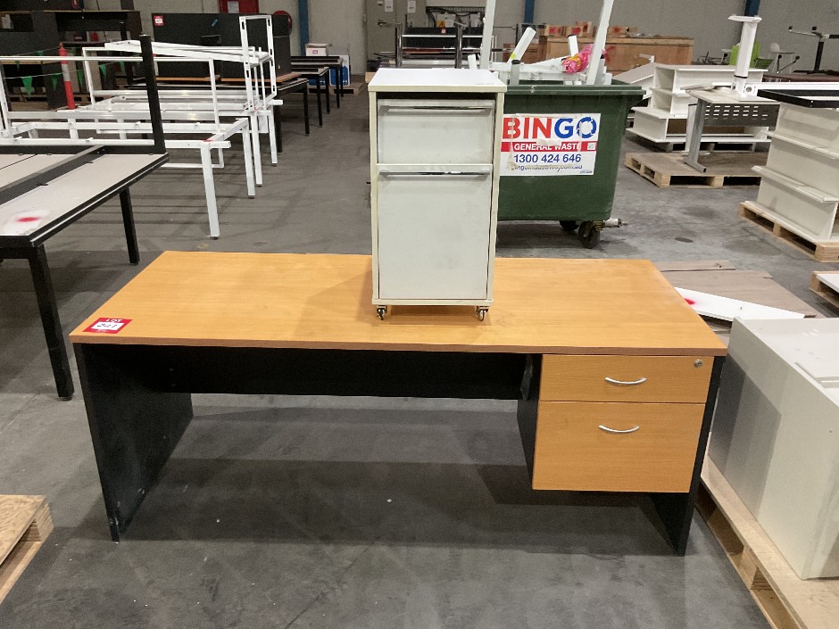 Timber Desks & Storage Cabinet